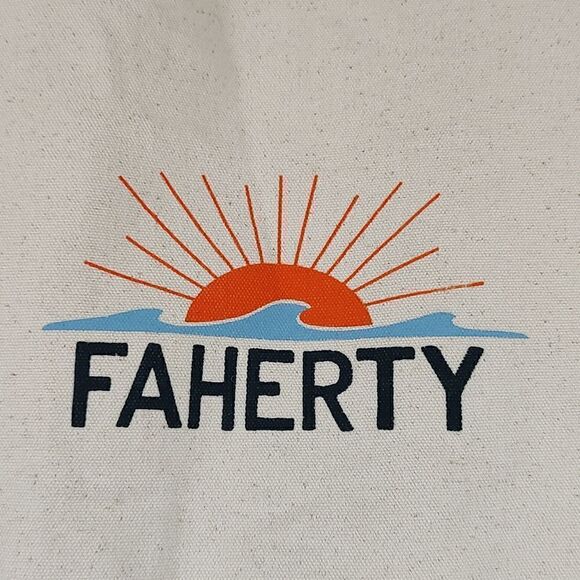 Faherty Canvas Shopping Tote Bag - Picture 1 of 10